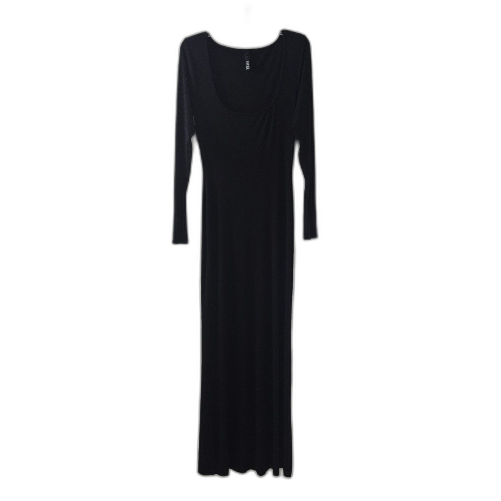 SKIMS Black Long Sleeve Maxi Dress - Picture 2 of 9